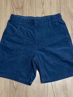 Uniqlo navy blue cotton corduroy shorts